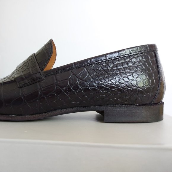 Lazzari black, faux snake skin leather loafers size 36 - Picture 5 of 15